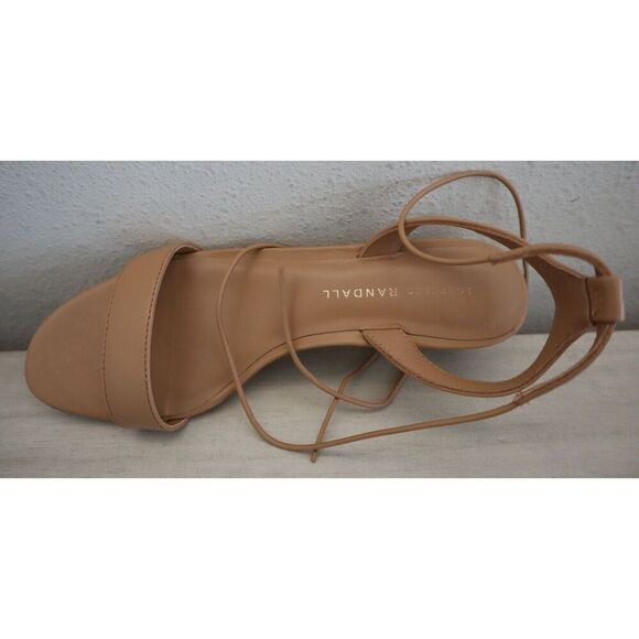 Loeffler Randal Women's Sz 6B Dune/Beige Jackie Mid-Heel Ankle Wrap Sandals - Picture 8 of 16